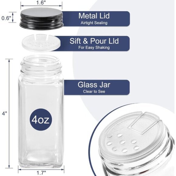 New Spice Rack Organizer for Cabinet, 28 Spice Jars with Lids, Labels & Funnel - Picture 3 of 12